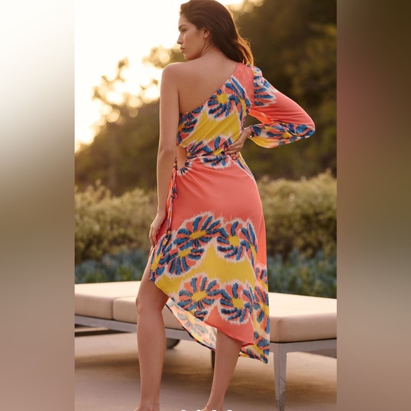 By Anthropologie One-Shoulder Dress Size Large - Picture 3 of 7